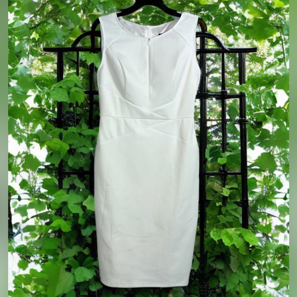 NWT Womens Sexy Sleeveless White Midi Bodycon Dress / Medium